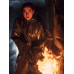 Ballerina Ana de Armas Hooded Leather Coat Ballerina Ana de Armas Hooded Leather Coat